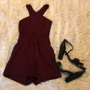 Burgundy Romper